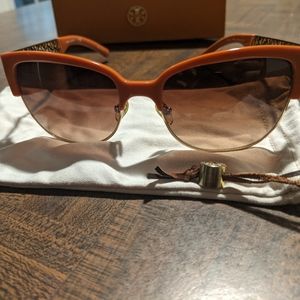 Tory burch orange and gold sunglasses